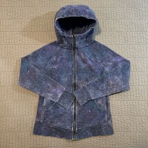 Lululemon Scuba Hoodie Women 8‎ Blue Polar Lights Light Cotton Fleece Athleisure